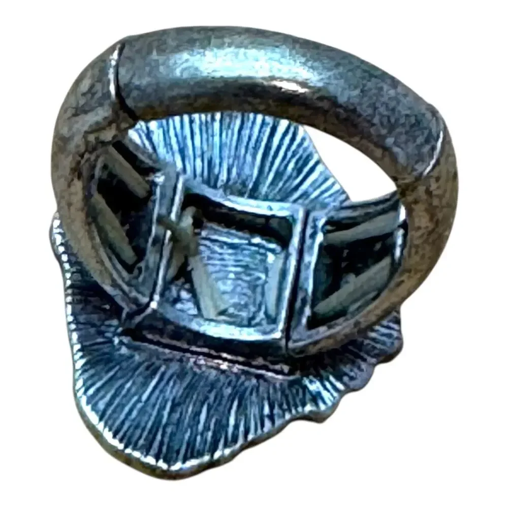 Turquoise Stone Stretch Ring Silver